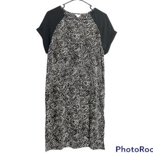 Fossil Silk Black And White Dress Small
